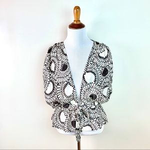 Trina Turk 100% Silk Semi-Sheer Shrug